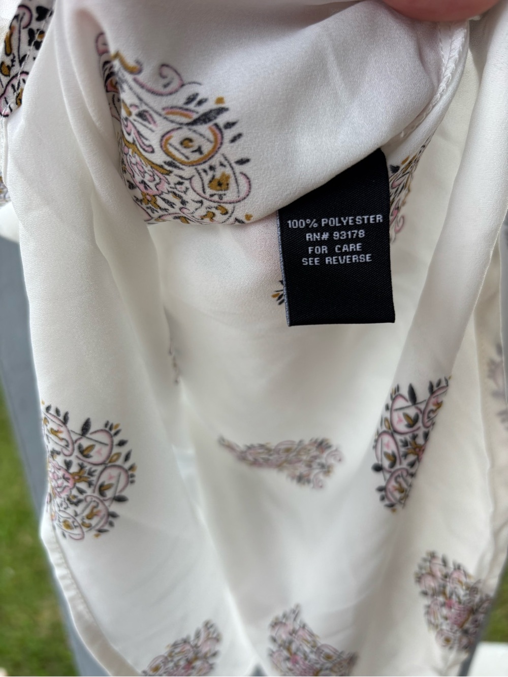 White Short Sleeve Top with Multicolor Medallion Print - Picture 5 of 6